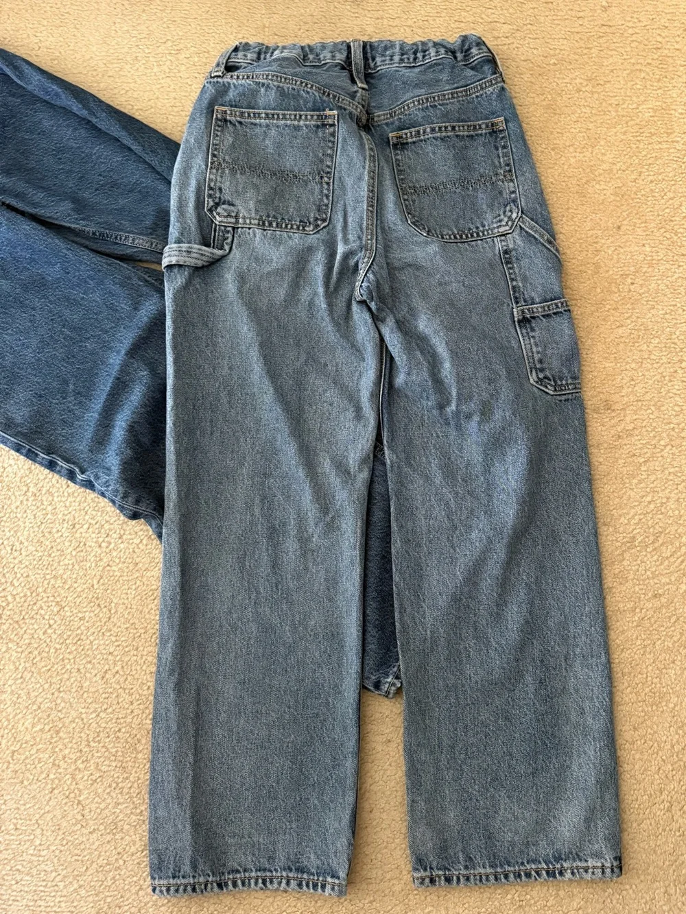 Boys Youth Old Navy Baggy Fit Casual Denim Cargo Pants Jeans